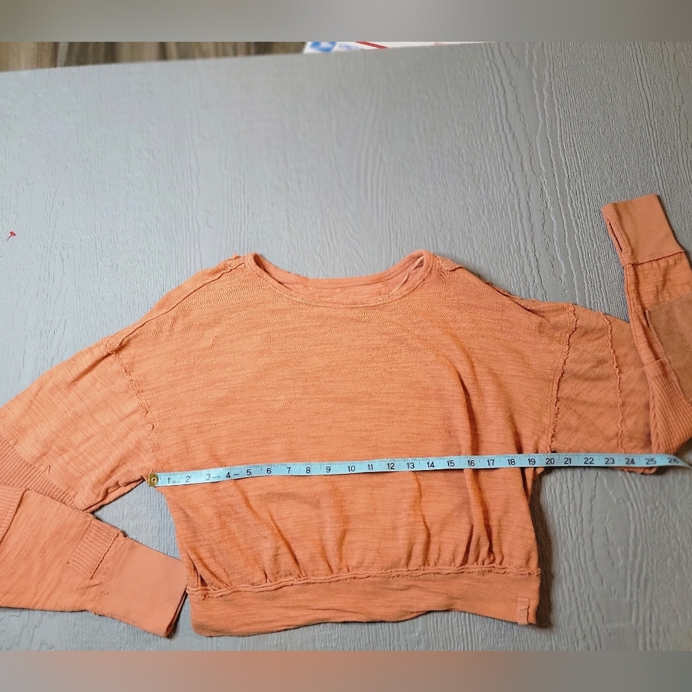 ♡We the Free Oversized Small Crew Neck With Raw Hem And Patchwork Design. B-28